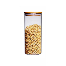 Wholesale food grade empty glass jar with bamboo lid  BJ-144A